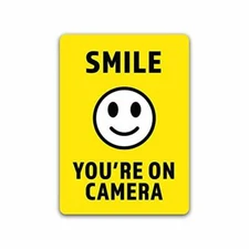 4-Pack Smile You're on Camera Vinyl Decal Sticker 5-Inch by 7-Inch Decal 
