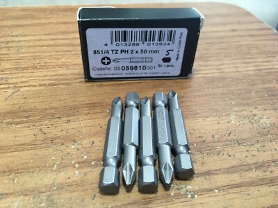 PH1 x 2'' OAL extra tough 1/4'' Power Bit - Qty 5