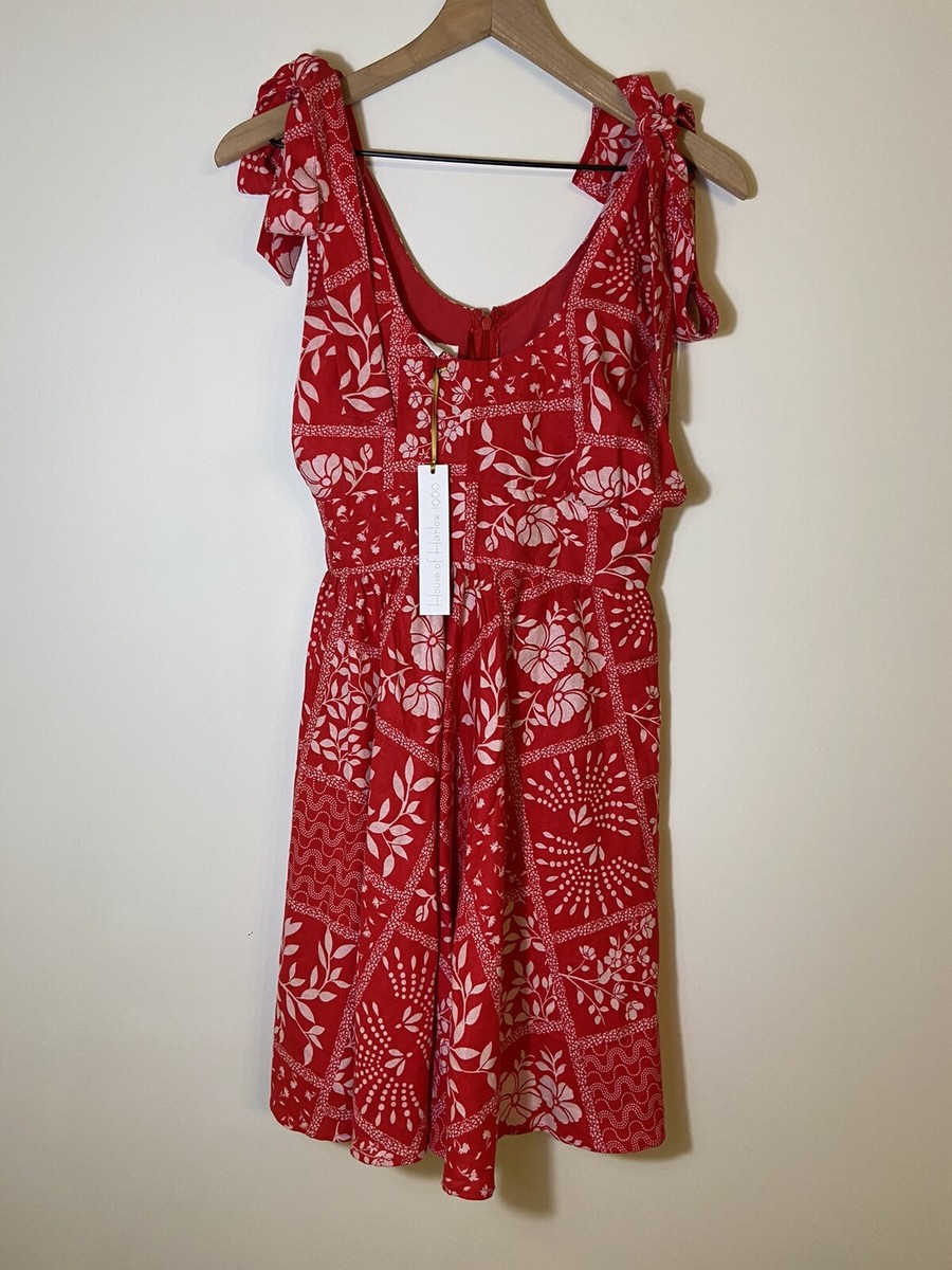NWT | House Of Harlow x Revolve Linen Fit Flare Tie Strap Red Dress | Size XS NWT | House Of Harlow x Revolve Linen Fit Flare Tie Strap Red Dress | Size XS