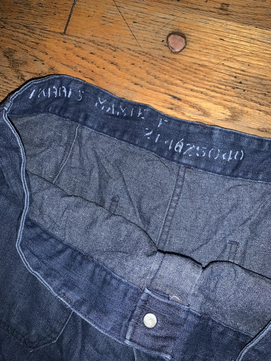 VINTAGE US NAVY Denim Jeans Sailor Dungaree Uniform 40 x 29