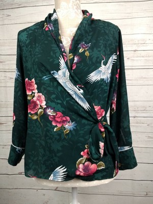 zara satin wrap blouse