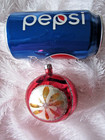Vintage 2.25" MERCURY GLASS ROUND BALL Christmas ORNAMENT RED w/ Silver Glitter — photo 3
