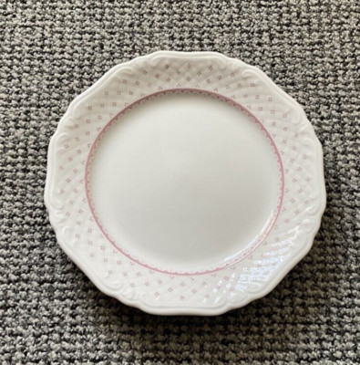 Eschenbach, Kuchenteller, la Reine, rosa Punkte, Streublumen, Porzellan, 17,4 cm