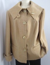 ESCADA Funnel Neck Cotton Tan Women Jacket Coat NWT Sz 44 US 12 - 14 Retail $890