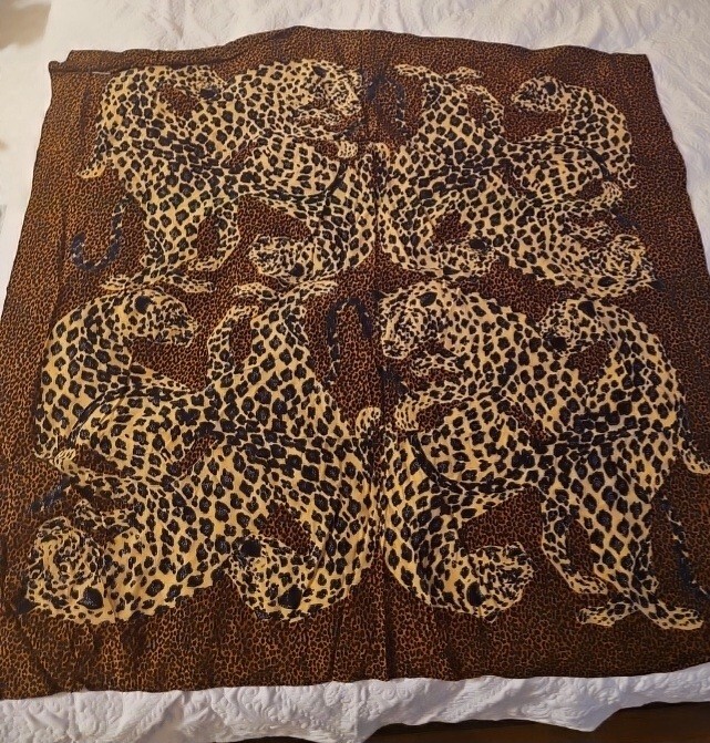 The Saint Laurent Pre-Owned 1980s Large Leopard Print Silk