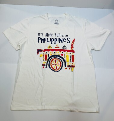 Kamisa By Kultura Mens XL It s More Fun In The Philippines White Tshirt