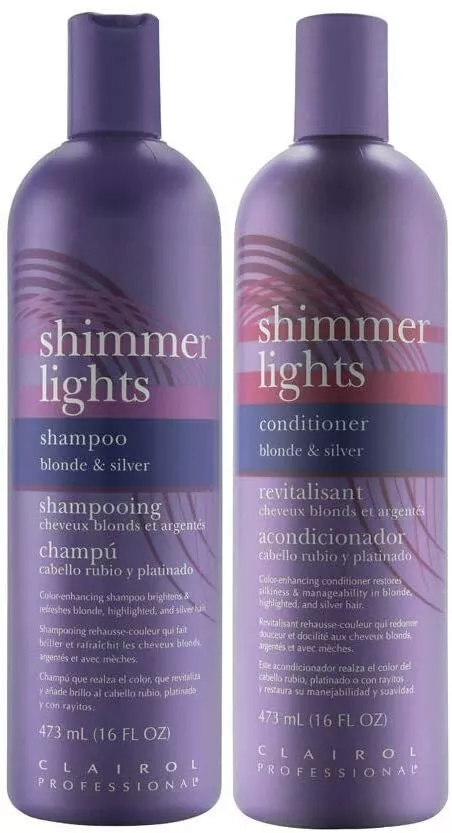 Clairol Shimmer Lights Shampoo Conditioner For Blonde Silver