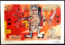 Jean-Michel-Basquiat Litografie COA - Original Signiert (Handnummeriert)