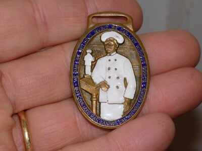 Vintage Angelica Jacket Co. Cooks Linen Metal Embossed Watch Fob