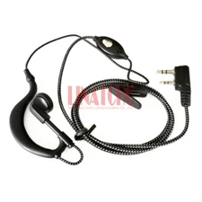 Ham Two Way Radio Walkie Talkie Black and White Nylon Rope Earpiece Earphone K