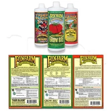 Fox Farm Liquid Nutrient Soil Trio- Pints: Big Bloom, Grow Big, Tiger Bloom