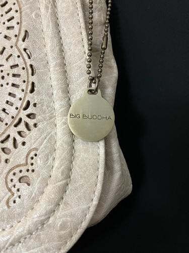 Big Buddha Cute Small BOHO Handbag Purse Faux Leather Etched-Out Floral Pattern - Picture 3 of 8