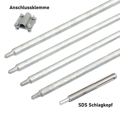 Tiefenerder Staberder Erder verzinkt Ø 20mm - optional SDS MAX Schlagkopf 