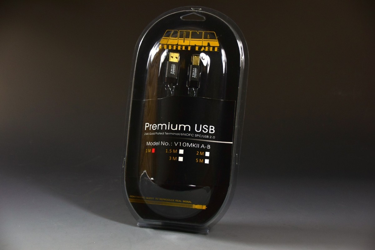 Câble USB BONA V10MKII - 5 Mètres - Haut De Gamme - Prise Réversible - Or