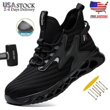 Mens Work Safety Steel Toe Shoes Lightweight Work Boots Indestructible Sneakers