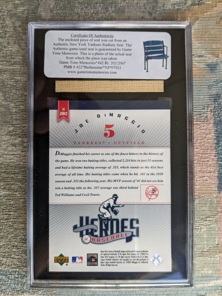 その他 Upper deck 2002 Joe DiMaggio Jersey Card Joe DiMaggio 2002 U.D. Heroes of Baseball Card w/ Yankee