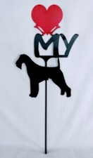 Airedale Terrier Love heart Yard Sign Metal Silhouette Made in the USA