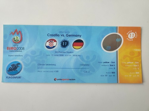 MINT Ticket #11 EURO 2008 Croatia Germany EM EC UEFA european championship - Bild 1 von 2