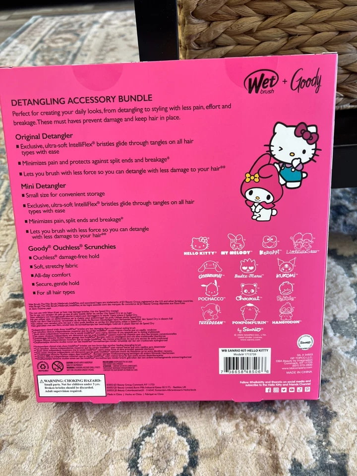 WET BRUSH & GOODY HELLO KITTY & FRIENDS HAIR BRUSH SET Limited Edition Foto 2 de 4