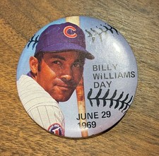Vintage 1969 Billy Williams Day Button Pinback - MLB Chicago Cubs HOF - 2.25