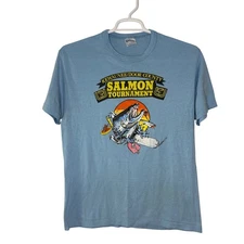 VTG Kewaunee Door County Wisconsin Salmon Fishing Tournament Shirt Men Medium