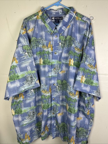 Big Dogs | Vintage Hawaiian Aloha Tiki Beach Island Print Button Up | 3XL