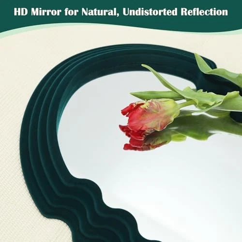 Decoração de espelho de parede verde para entrada de corredor, irregular 16x10" arco verde escuro - Imagem 4 de 4