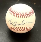 Tom Lasorda Autographed Rawlings National League Baseball w/display Case