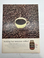 Nescafe Print Ad Coffee Advertising Vintage 1955 Grocery Kitchen Cup Bean
