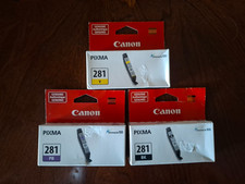 lot canon 281 Black Yellow 281pb Ink Cartridges OEM FAST SHIP