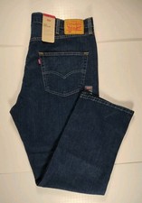 LEVI'S-NUEVO CON ETIQUETAS-Jeans azules de mezclilla de pierna recta regular 505 grandes y altos para hombre-talla 44x32
