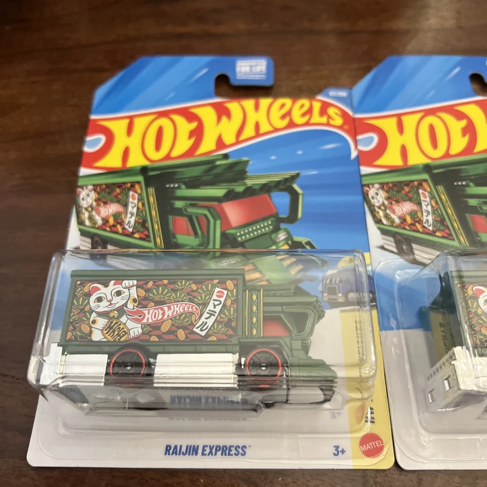 2X Hot Wheels 2026 Mainline Case B RAIJIN EXPRESS Lucky Cat Green New Free Shipp - Image 2 of 3