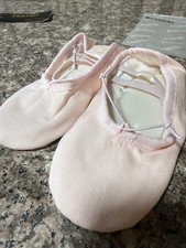 Fantiny Pink Ballet Dance Shoes Kids Size EU 26 Canvas Split Sole Gymnastics Sli