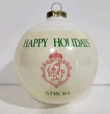 Stroh's Beer Christmas Tree Ornament  HAPPY HOLIDAYS from Stroh and a Red...