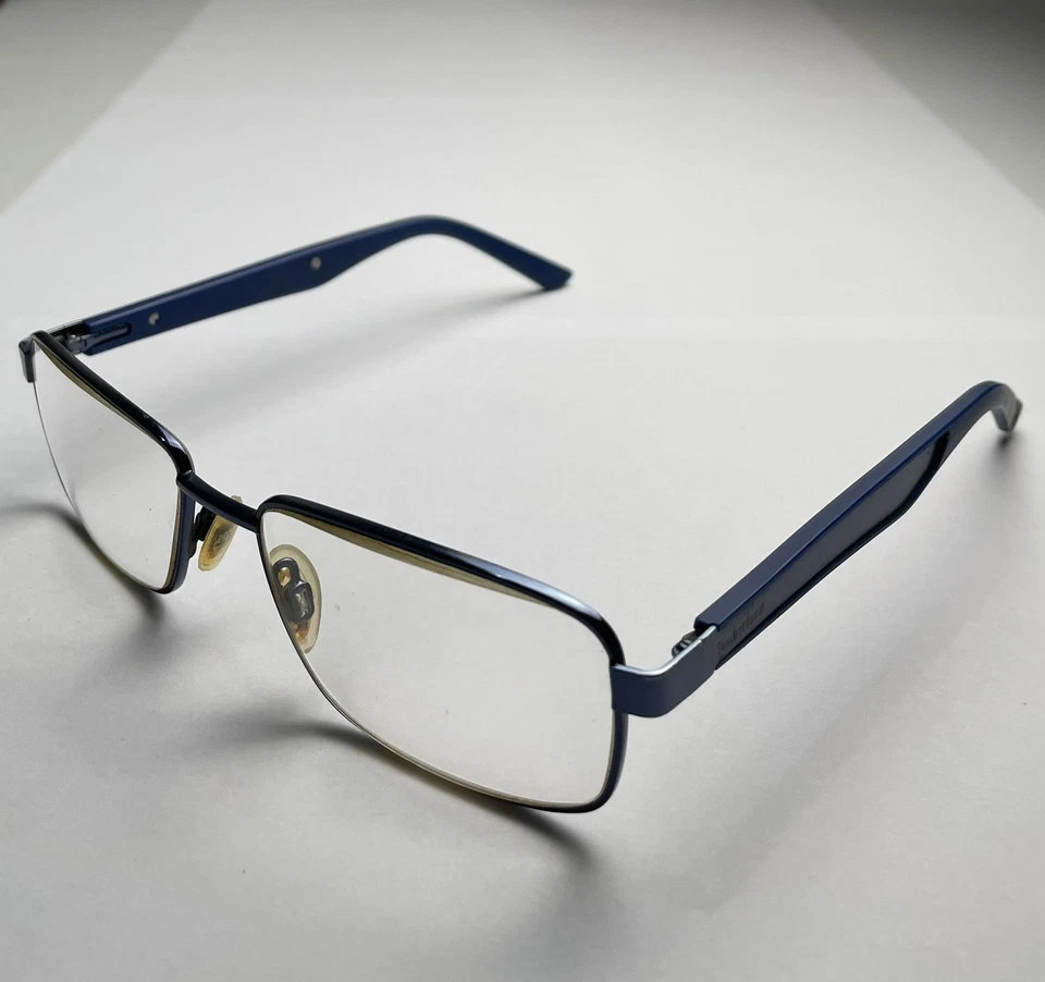 Timberland Eyeglasses Glasses Frame Blue Square Full Rim Metal Acetate 55-22-140 - Image 2 of 4