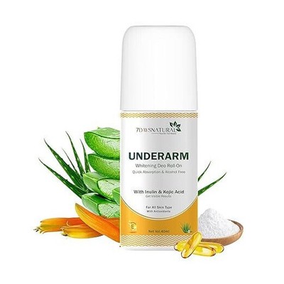7DAYS UnderArm Roll-On with 5% AHA, Lactic  & 1% Mandelic Aqua Fragrance 40ml
