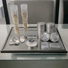 5 Silver Bullion Rounds Bars .999 Fine +2 Gold Flakes Vials + Bonus Steel Penny