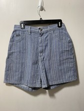 Vintage Lee Riveted Stripe Denim Shorts Size 12