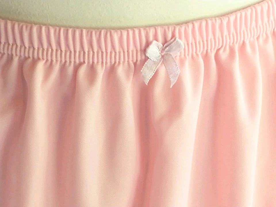 Panty Vintage Rene Rofe Rosa Cintura Alta Mediano 8-12 Apliques Flor y Lazo Foto 3 de 4