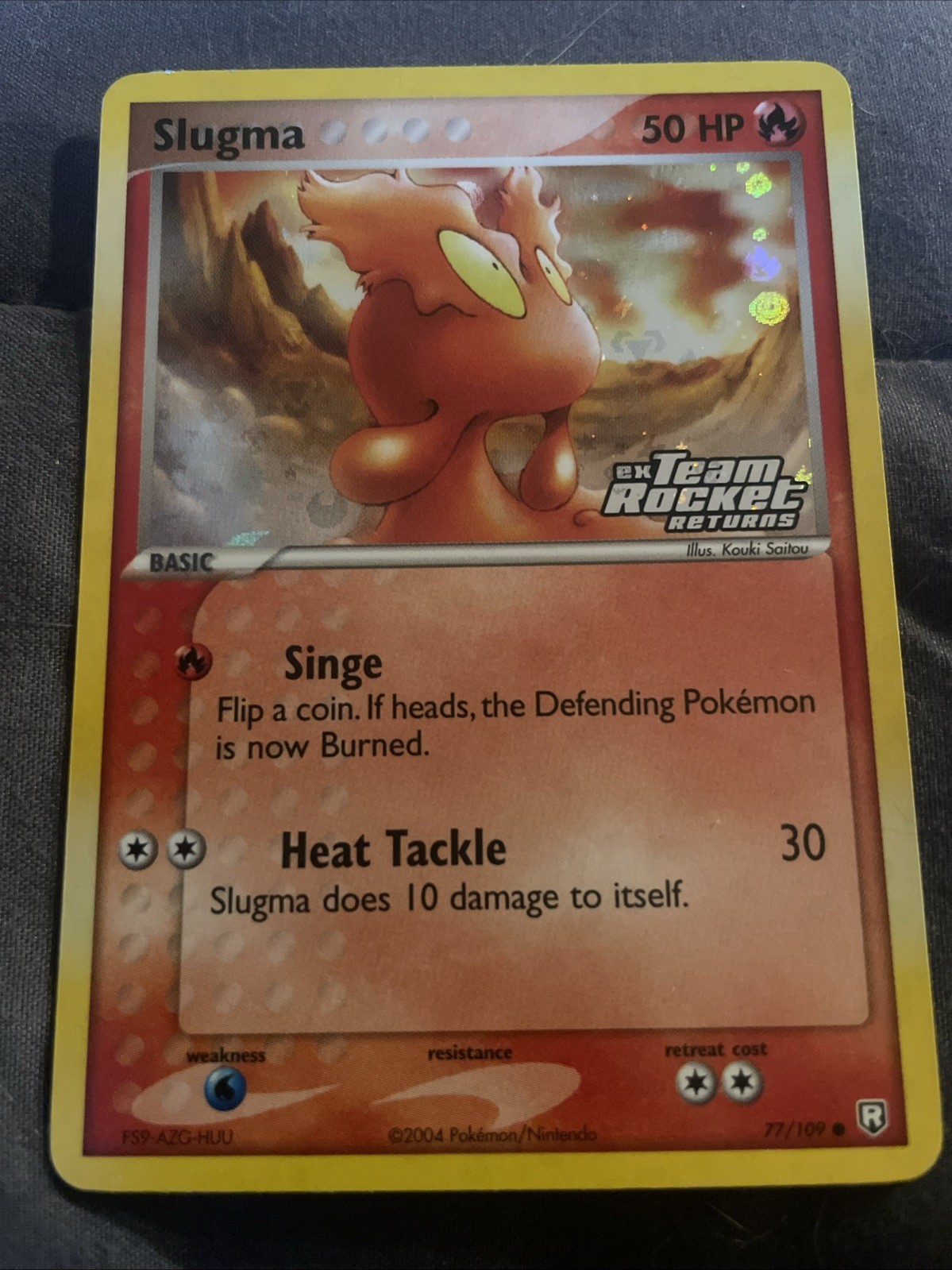 Pokemon Card - Slugma Team Rocket Returns 77/109 Reverse Holo Stamped