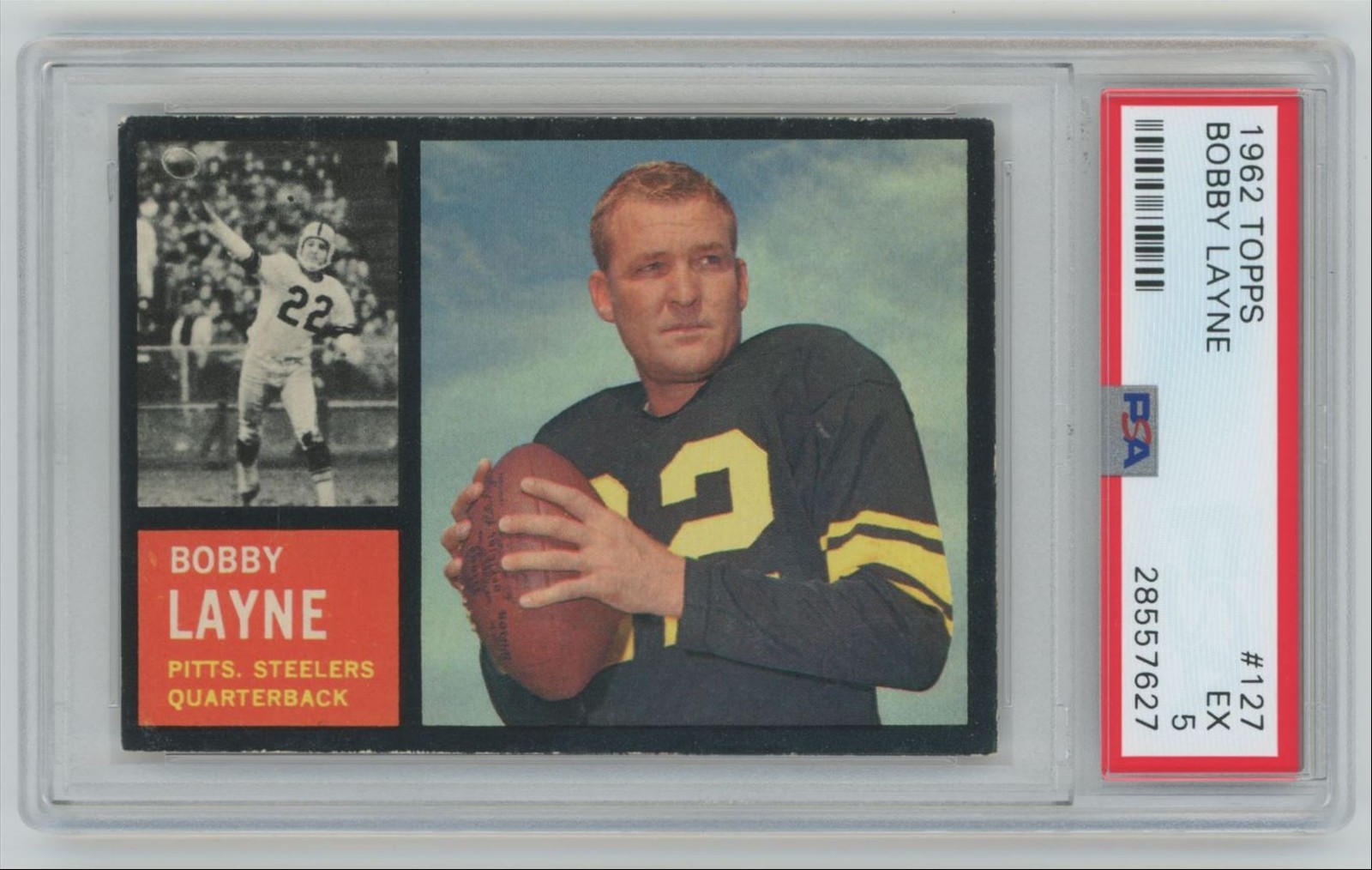 1962 Topps Bobby Layne PSA 5 Pittsburgh Steelers #127 A54