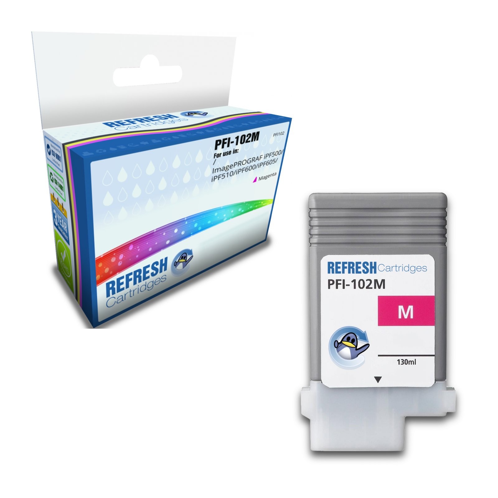 Refresh Cartridges Magenta PFI-102M Ink Compatible With Canon Printers