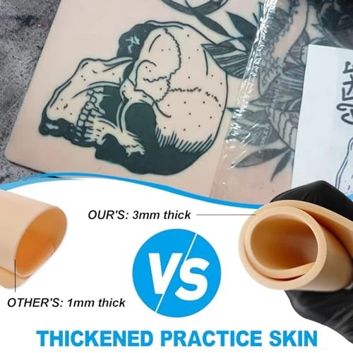 3MM Tattoo Skin Practice Kit - 13Pcs Fake 3pcs Fake Skin 3mm with 10pcs Paper - product detail image 4