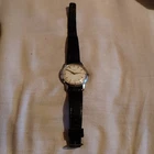 Timex Vintage Men's Manual Wind Mechanical 34mm Silver Dial Black Leather