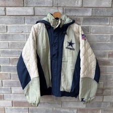 Vintage Starter Dallas Cowboys Hooded Puffer Jacket Mens XL NFL Football 90 s