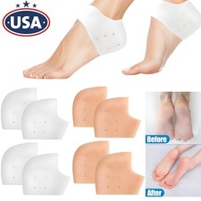 4  Silicone Heel Protectors Cracked Heel Breathable Heel Gel Heel Cushions Pads