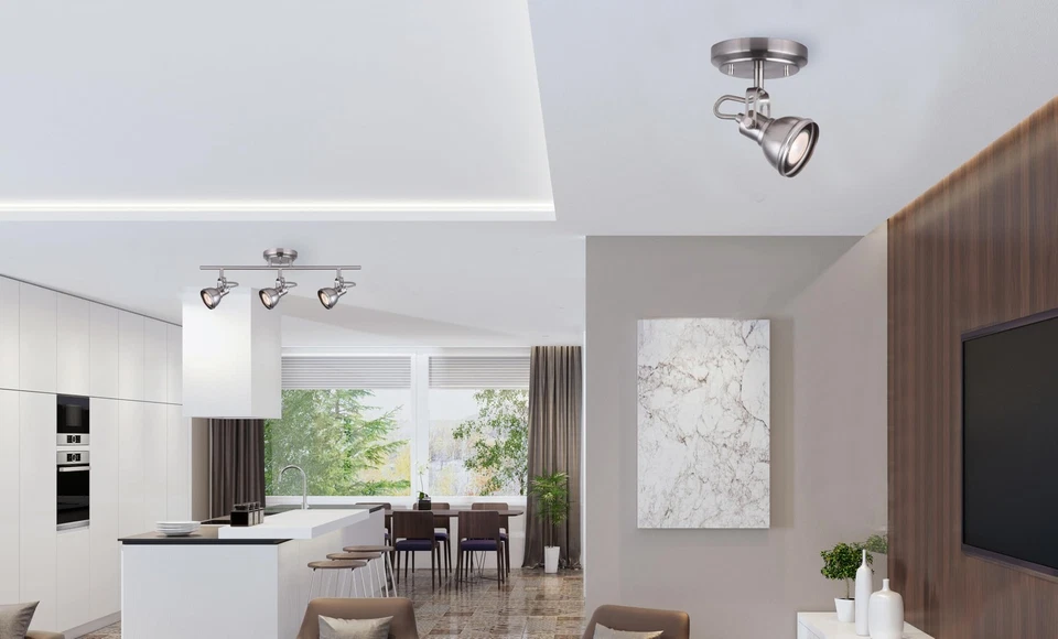 ICW622A01BN10 LTD Polo 1 Luz Techo/Pared, Níquel Cepillado con Cabezal Ajustable Foto 2 de 4