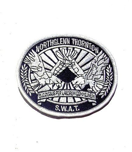 Colorado Sew-On Patch Northglenn Thornton SWAT Police Embroidered Blue White