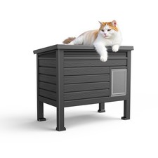 DRATO Outdoor Cat House, Black, Large