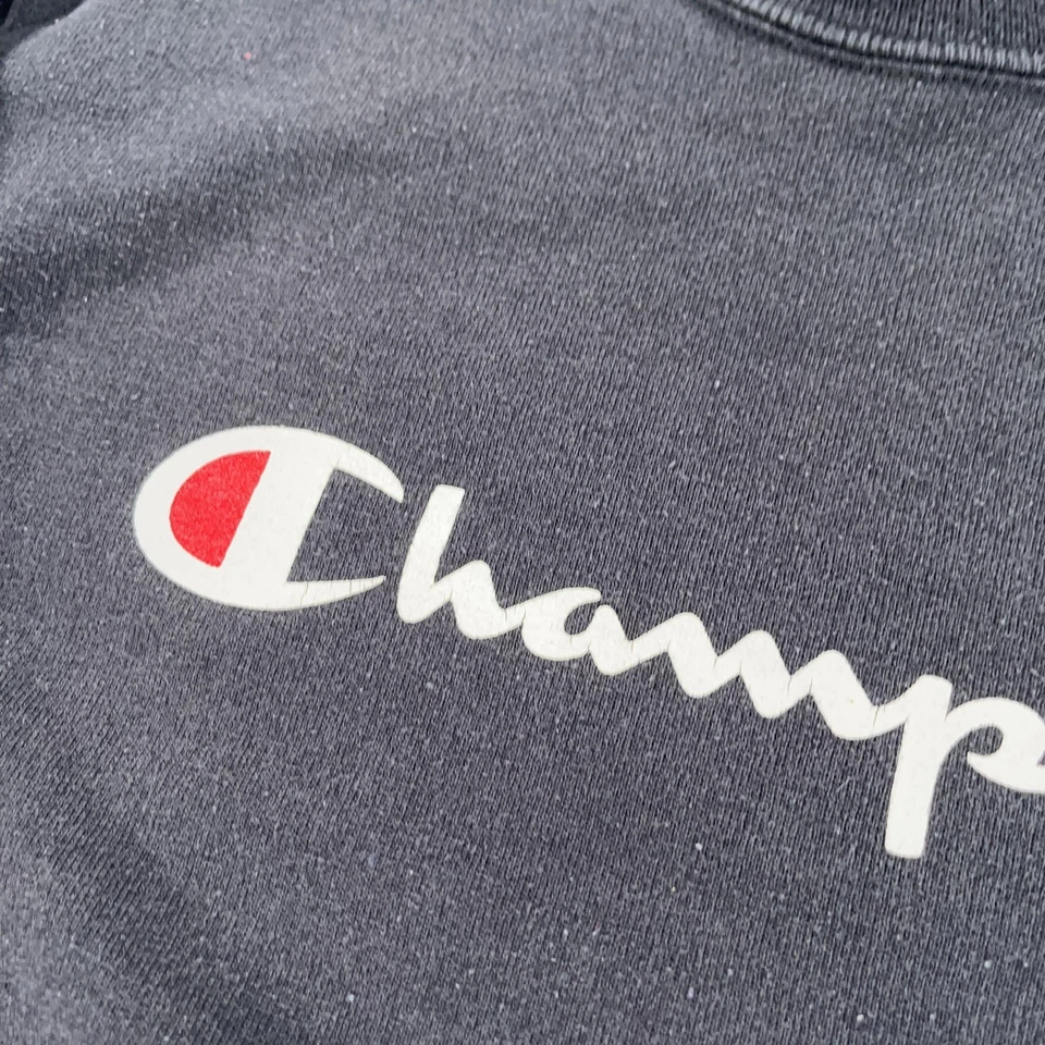 Sudadera De Colección Champion Niños Pequeña Gris Cuello Redondo Deletrear Logo Pullover Polar Foto 3 de 4